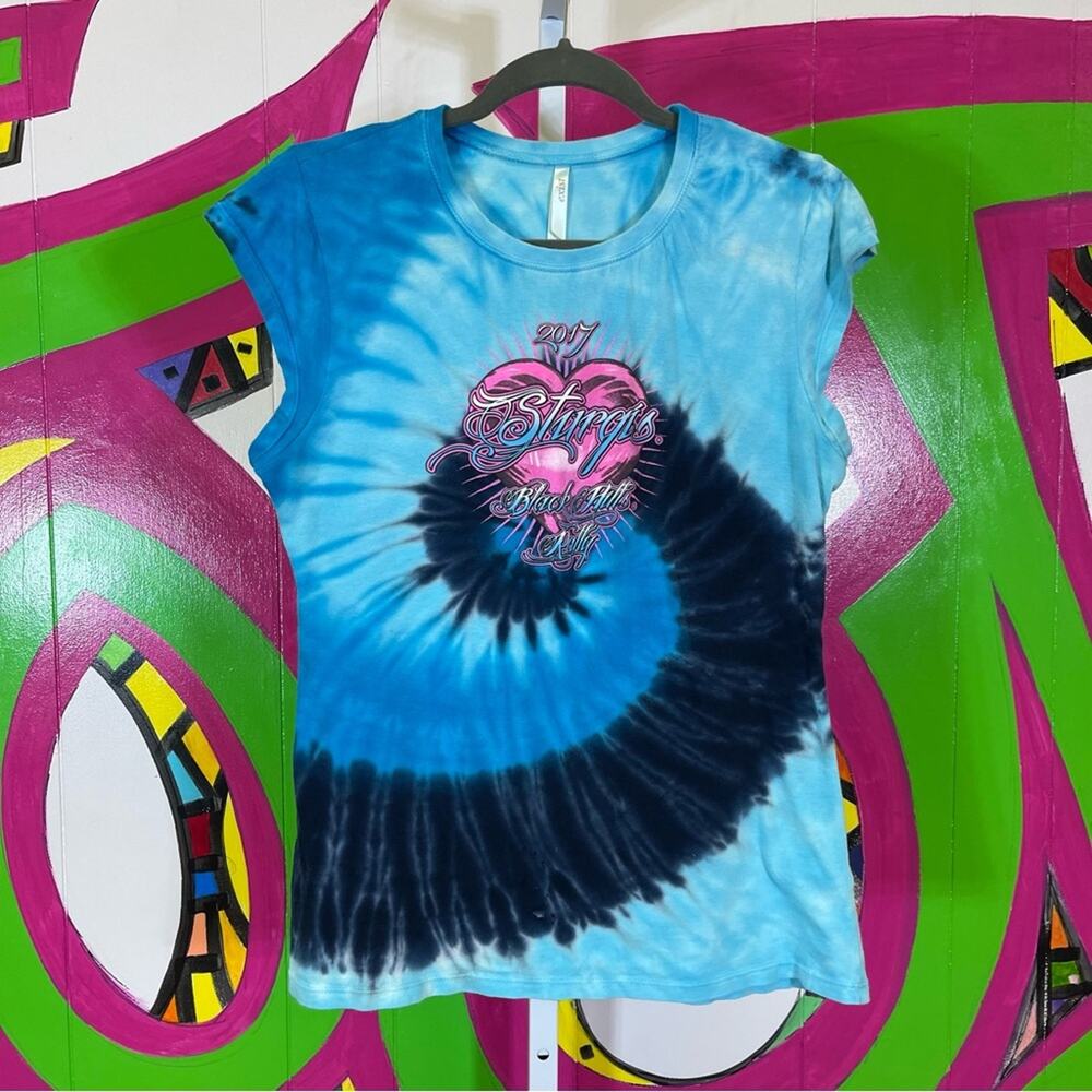 Exist, Tiedye 2017 Sturgis Rally T-shirt. Size XL. Minor holes in front as shown
